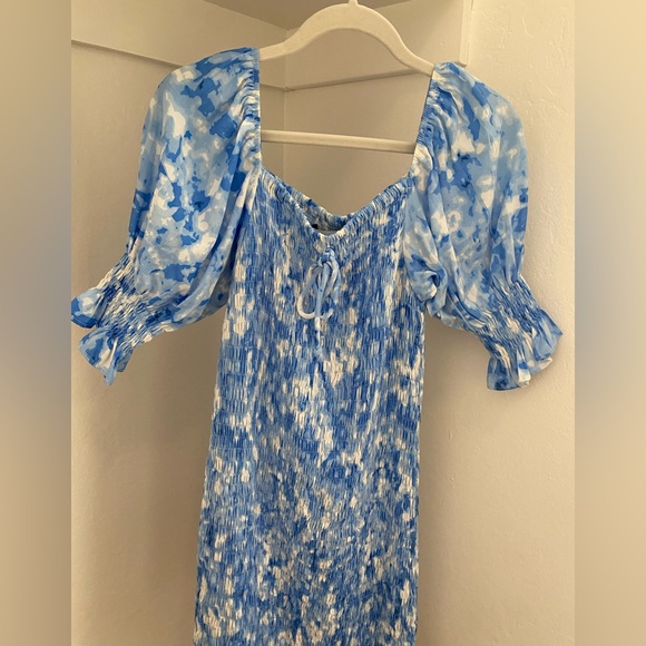 Faithfull the Brand Magnolia Mini Dress Roos Tie Dye Blue - Picture 7 of 8
